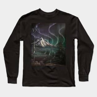 Purple and Teal Northern Lights Long Sleeve T-Shirt